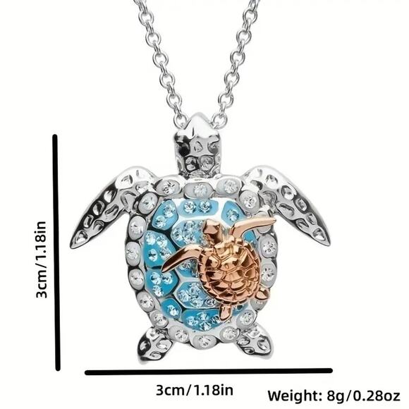 💣Stunning Sea Turtles Pendant Necklace Creative Jewelry Gift | Golden Baby - Picture 5 of 11